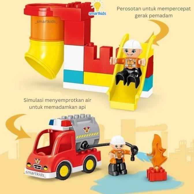 Mainan Creative Block Susun Rakit DIY Brick Lego / Pemadam Kebakaran Konstruksi Bangunan Blok Balok 