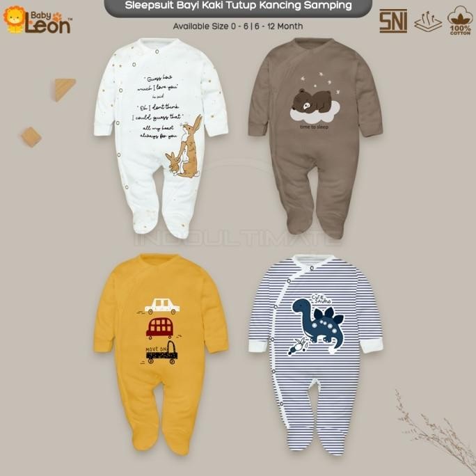 Baby Leon Sleepsuit Bayi Kaki Tutup Gy-058 Jumpsuit Panjang Bayi S001