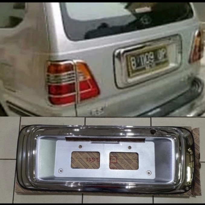 ORNAMEN LIST BAGASI BELAKANG PLAT NOMOR KIJANG KAPSUL 97-2003 CHROME