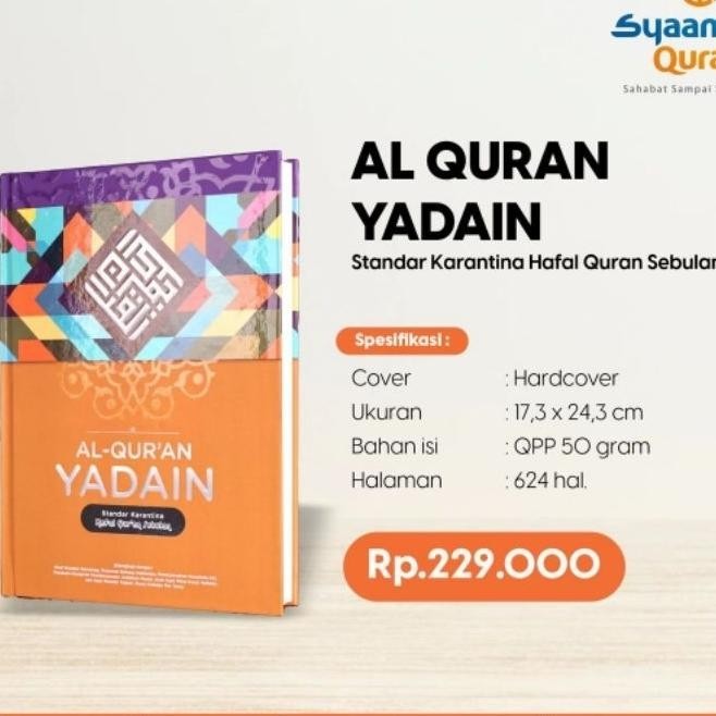 Al Quran Yadain Quran Hafalan Terjemah A4 Rasm Utsmani
