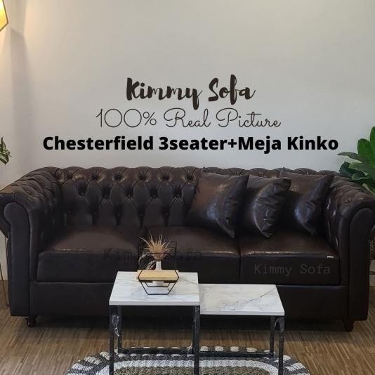 Sofa Chesterfield / Jaguar Kancing Classic Ern Suede Bludru