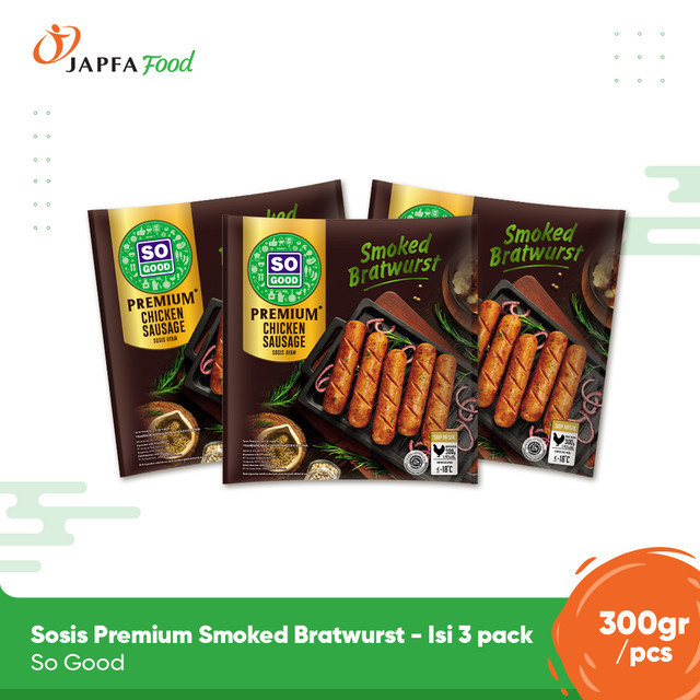 

So Good Sosis Premium Smoked Bratwurst 300gr - Isi 3 pack