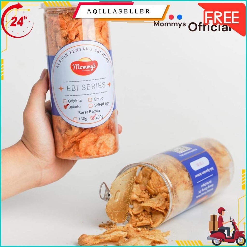 

Keripik Kentang Ebi Mede Mommys 330G 1100Ml Net 250G Kedap Udara Terlaris