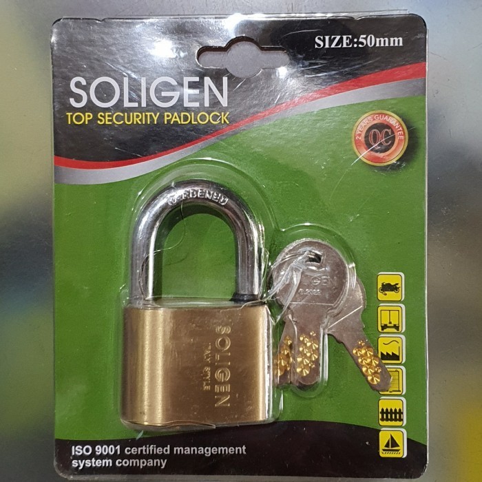 Gembok Soligen 50mm pendek model per