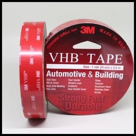 

TERBARU 3M VHB DOUBLE TAPE 24 MM X 4.5 M ASLI ORIGINAL MERAH 3 M !!!!!!!