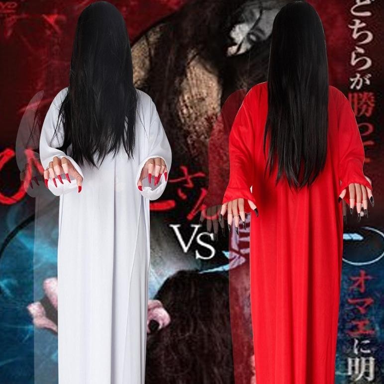 LKI - kostum dan wig sadako the ring cosplay costume kostum halloween hantu party TERLARIS