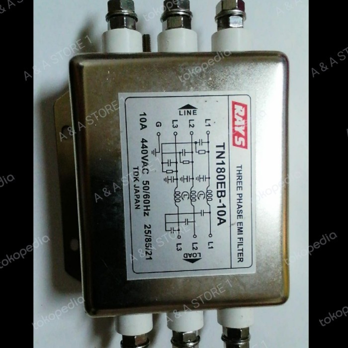 Tdk Japan Emi Filter Noise Filter 3 Phase 10A Tn180Eb-10 Ori
