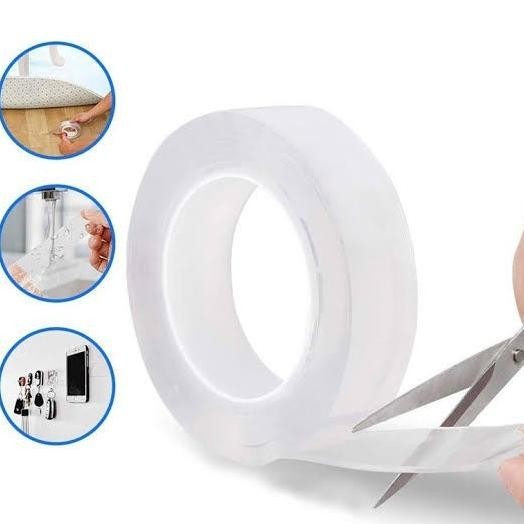 Nano Magic Tape Double Tape Transparan Double Tape Bening Panjang 3 m