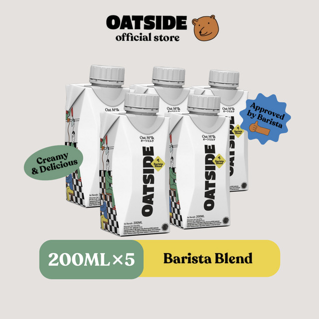 

OATSIDE Oat Milk Barista Blend Caps (Kemasan Tutup Botol) 200ml x 5 pcs