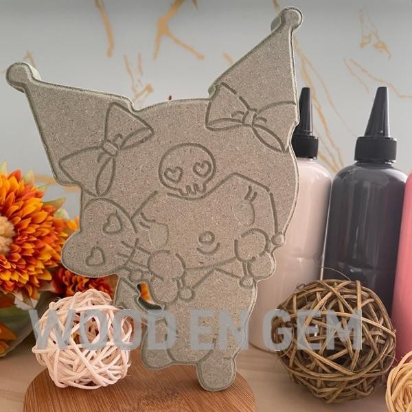 

XD27 DIY Wood Character Painting Mewarnai Melukis Kayu Karakter Kuromi | Woodengem Terlaris