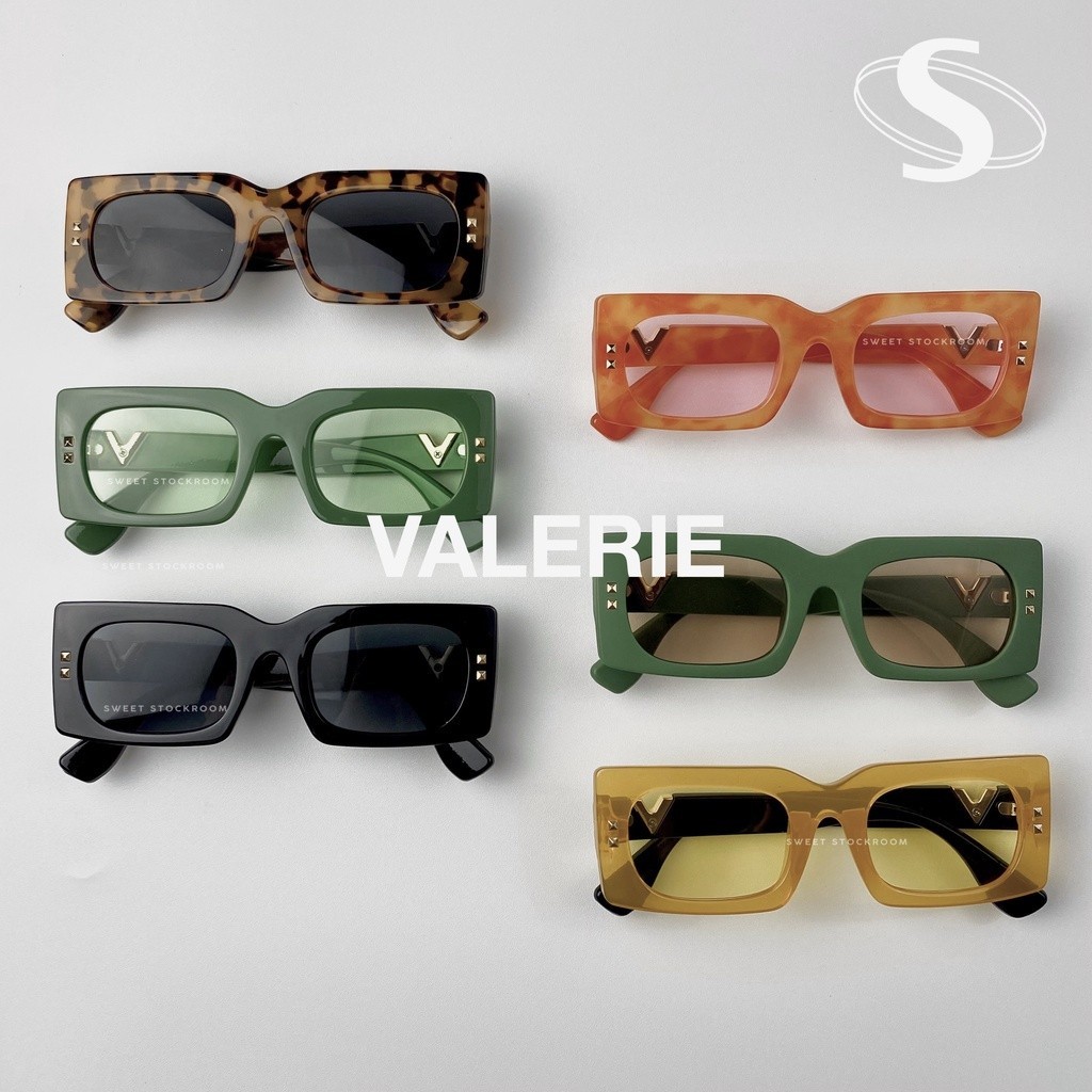 Sweet Stockroom | VALERIE (Kacamata Wanita Pria Frame Square Kotak Korea OOTD Perempuan Casual Sungl