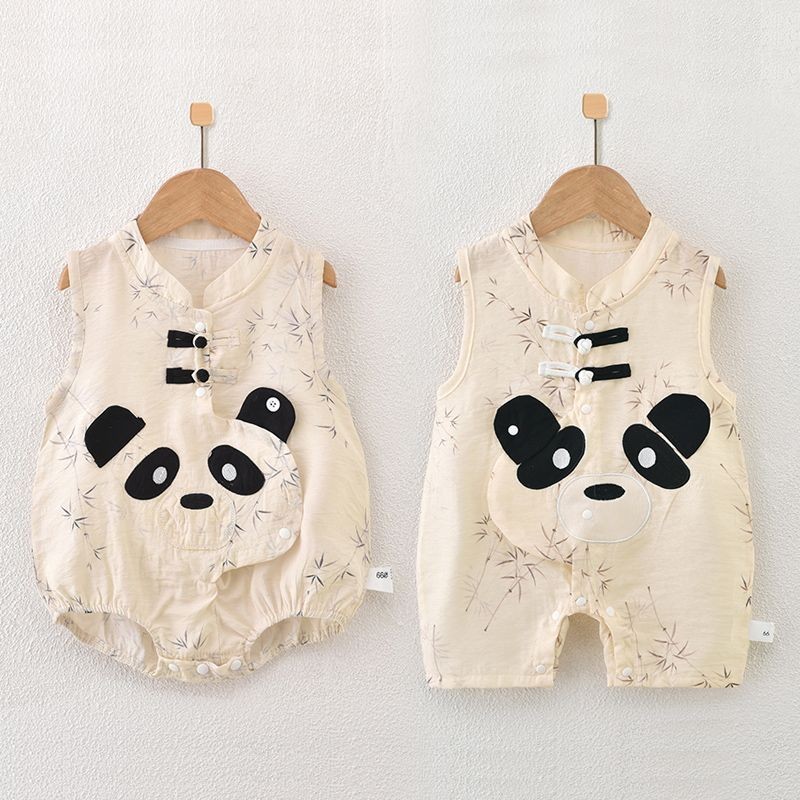 Baby Jumpsuit Sleeveless Thin Breathable Chinese Style Romper Newborn Rompers Baby Clothes Summer Pa