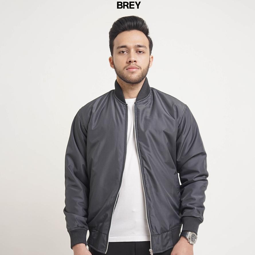 Jaket Pria Keren Pria Bomber Abu Ey Jacket Parasut Dbreaker Anti Angin Keren Basic Simple Cowok Cowo