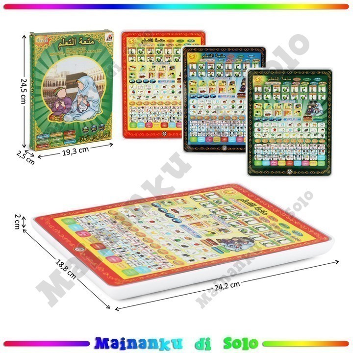 [Mainanku] Mainan Edukasi Ipad Suara Musik Lampu Ipad 4 Bahasa