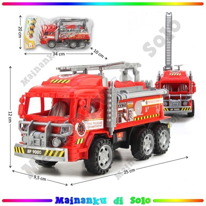 [Mainanku] Mobil Pemadam Friction Super Construction Truck BMF1001FR