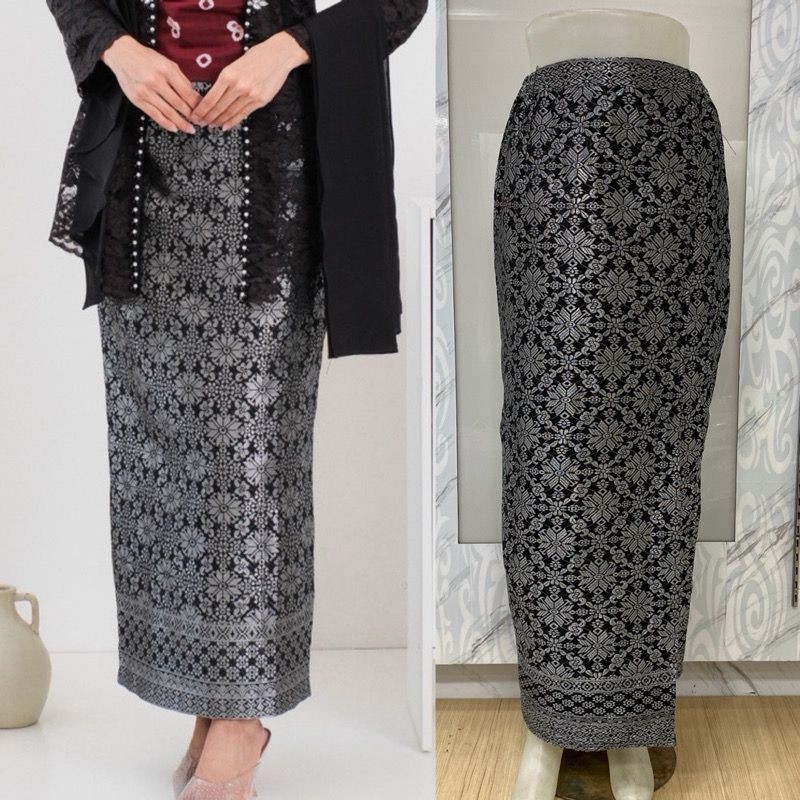 (COD) Rok Songket Kebaya Rok Songket Siap Pakai Rok Songket Batik Bawahan Kebaya