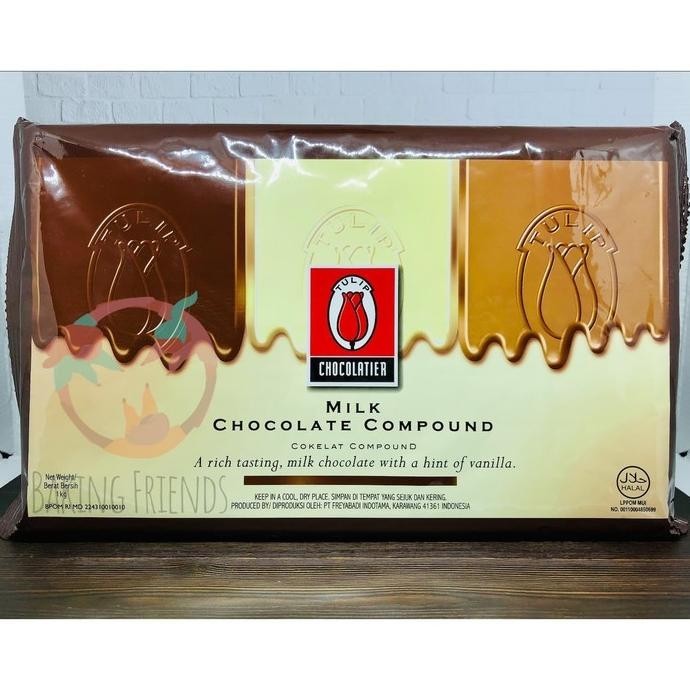 

Tulip Milk Chocolate Compound 1Kg/Cokelat/Coklat Batangan 1 Kg