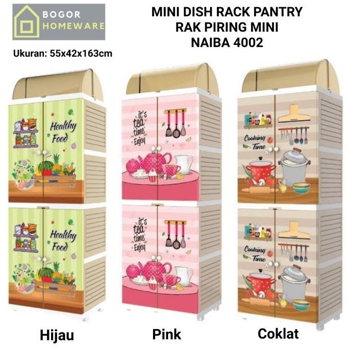 (Khusus Bogor) Lemari / Rak Piring Plastik Naiba 4802 M
