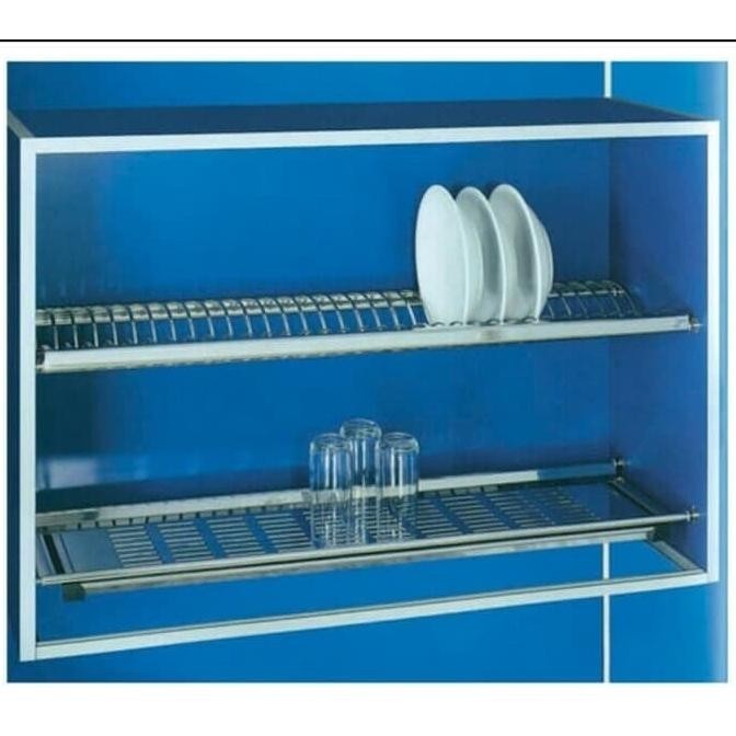 Rak Piring Gantung Stainless 80Cm Huben