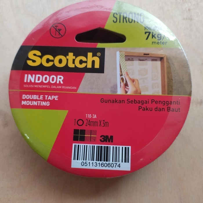 

3M Scotch Mounting Tape, Dobel Tape Untuk Kaca Dan Tembok 24Mm 7Kg