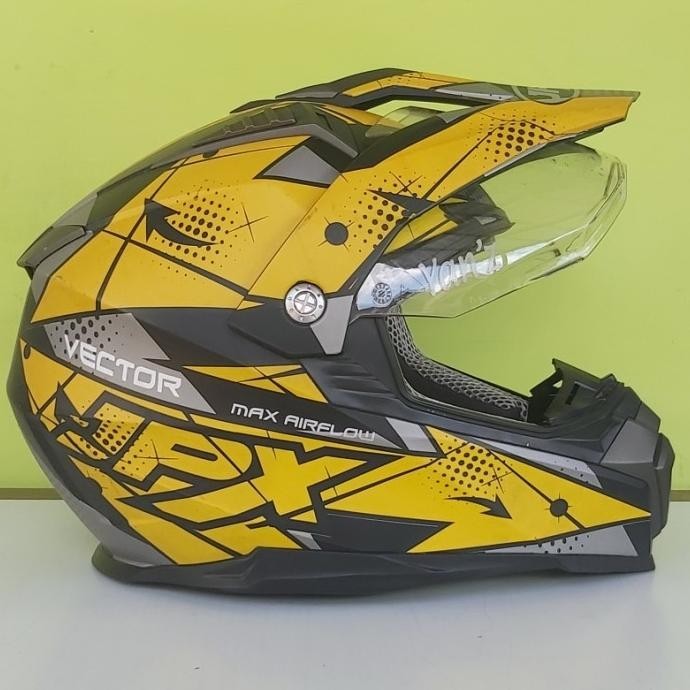 HELM JPX DUKE X606 SUPERMOTO YELLOW WARNA KUNING