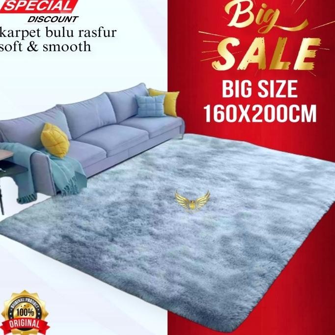 karpet bulu ukuran besar 200x160x5cm