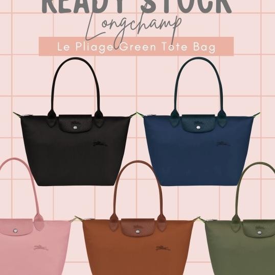 [Ready Sto] Tas Longchamp Le Pliage Green Tote Bag
