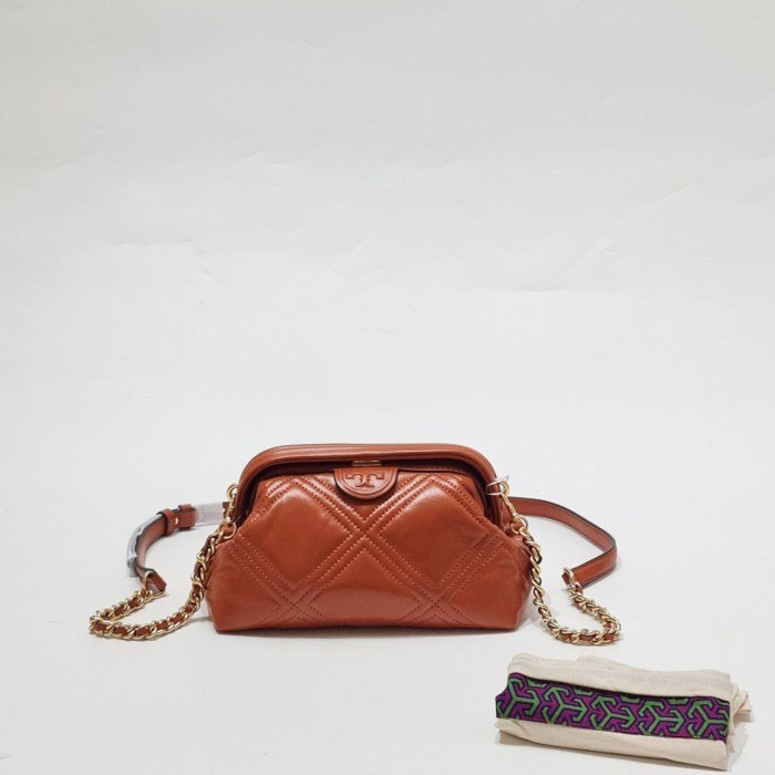 TAS WANITA TORY BURCH TB FLEMING SOFT WAXED SMALL FRAME CROSSBODY ROASTED HABANERO ORIGINAL