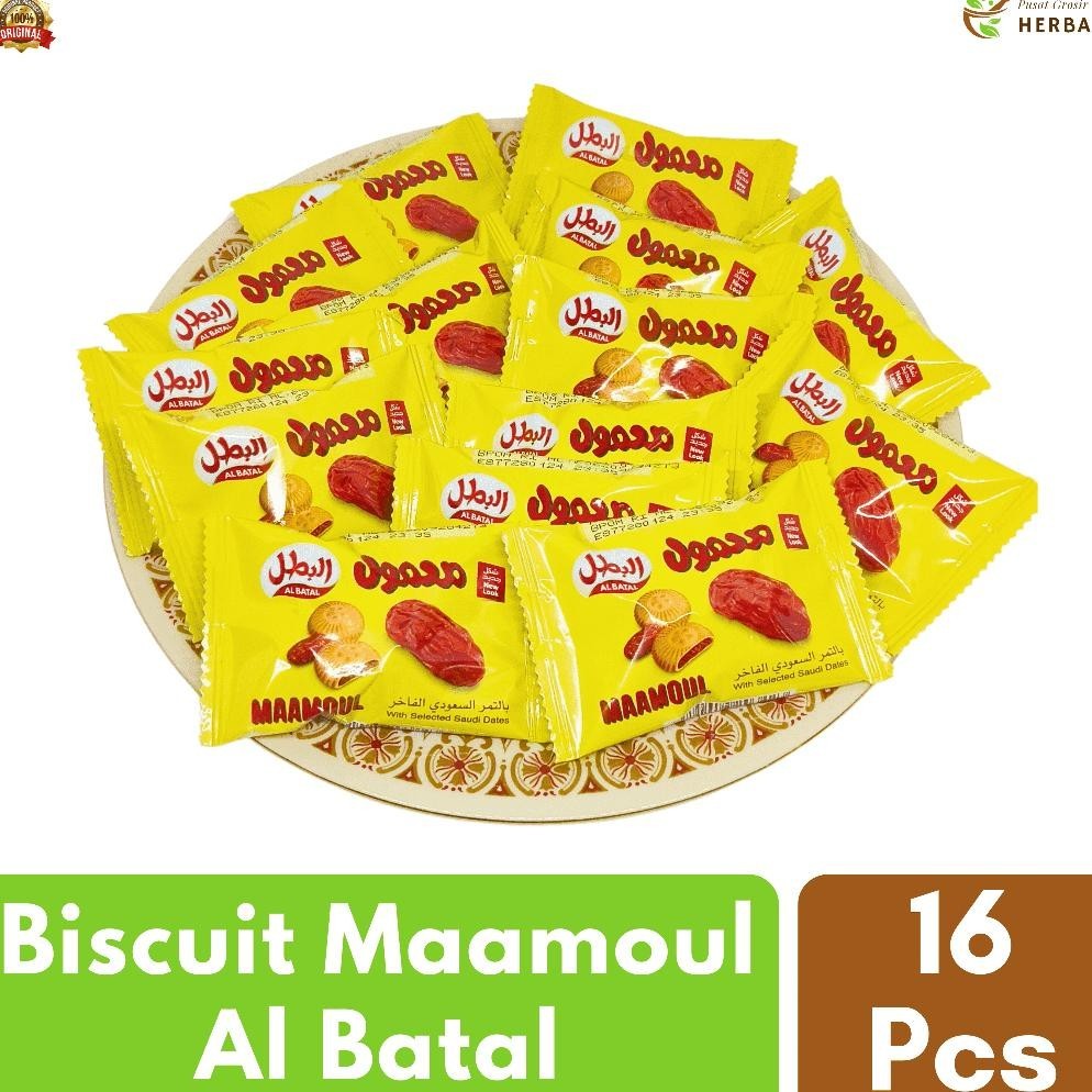 

Hot Sale Biskuit Maamoul Mamoul Al Batal Snack Makanan Cemilan Jajanan Kue Arab Kurma 1 Box Isi 16 Pcs Hemat