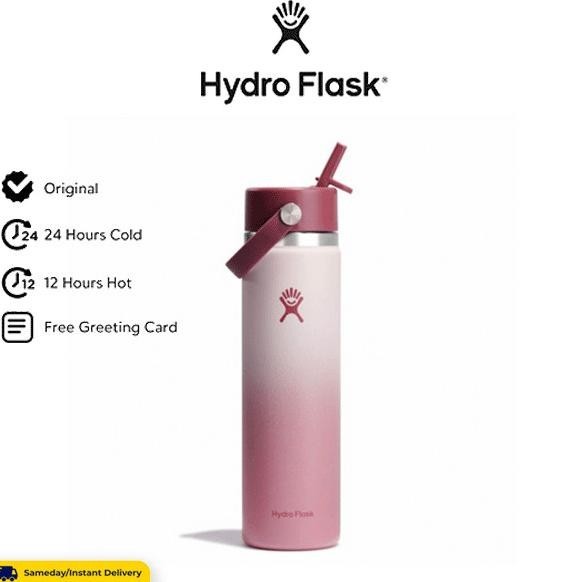 HYDRO FLASK TUMBLER 24OZ WIDE MOUTH FLEX STRAW CAP - BAYBERRY OMBRE 2807T