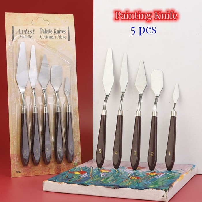 

si! Set Isi 5 Spatula Lukis Painting Knife Pisau Palet Lukis