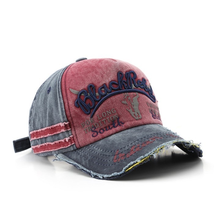 Nextstop - 288 Topi Bordir Black Rebel Model Robek-Robek Pria Wanita