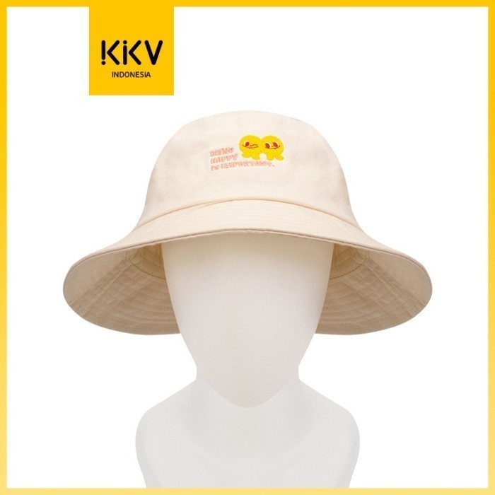Kkv Qd Nomo White Bucket Hat Topi Bucket Putih Bordir Kartun