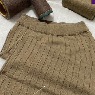 Rok Span Rajut Knitted Panjang Motif Garis Baru Rok Wanita