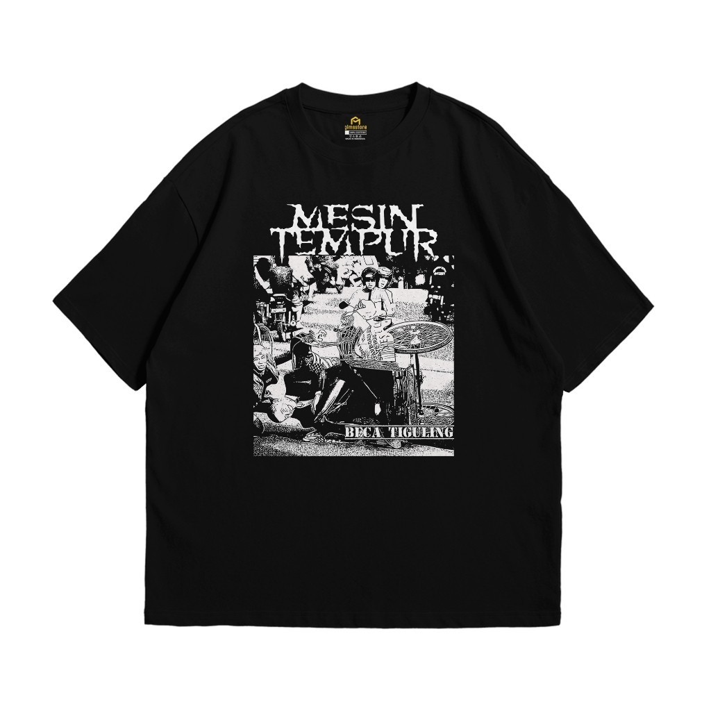 Gimsstore T-Shirt Mesin Tempur Becak Tiguling Biru Benhur Coksu Custom Sablon Satuan Lusinan DTF Pri