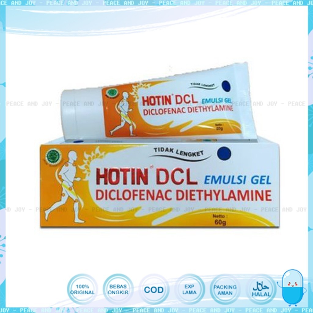 HOTIN DCL 60 GR EMULSI GEL HOTIN CREAM DICLOFENAC MENGOBATI PERADANGAN OTOT REMATIK DIJAMIN ORIGINAL