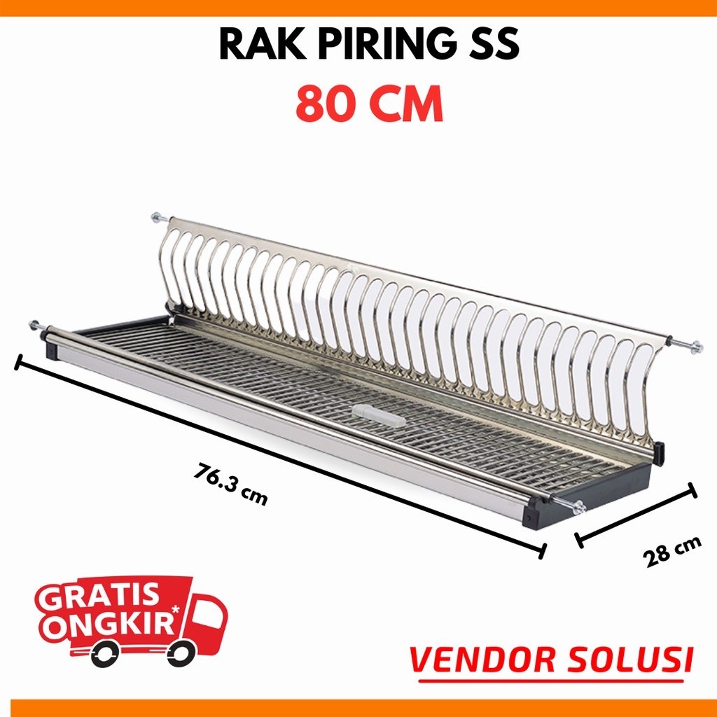 Rak Piring Dapur Kitchen Set Atas Kabinet Stainless Steel