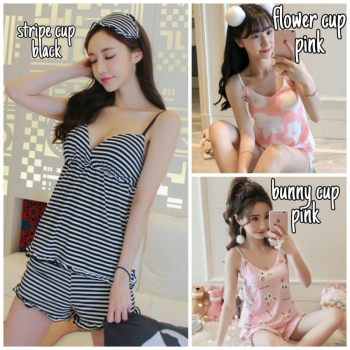 TERBATAS SET TANK TOP WANITA SEXY / SETELAN SEKSI IMPOR / BAJU LINGERIE KOREA i