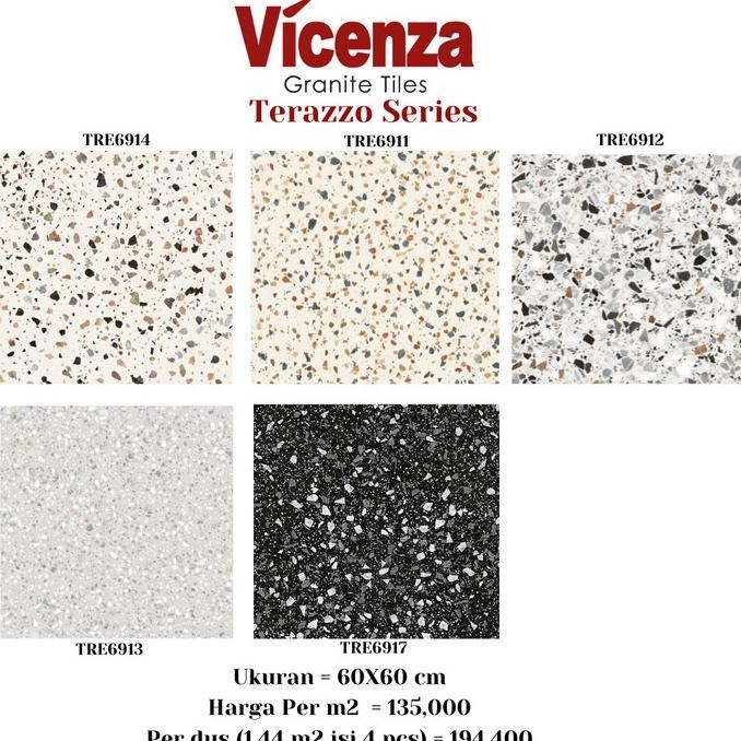 Keramik/Granit/Granite Tile Lantai Dinding Motif Teraso Krem 60x60 KAS76