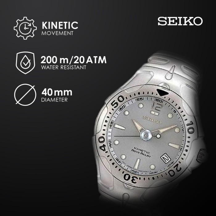 Jam Tangan Pria Seiko Kinetic Auto Relay Sma005 Sma005P1 Original