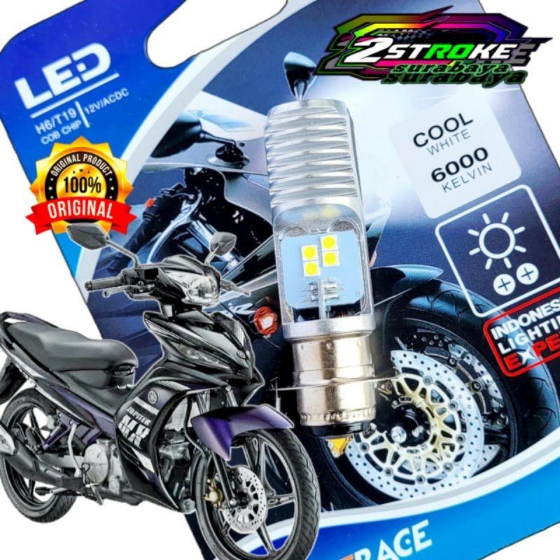 Lampu Depan Motor LED YAMAHA NEW JUPITER MX 135 Putih H6/ T19 Ac/Dc 12Volt Pengganti Dop/Bohlam Wr