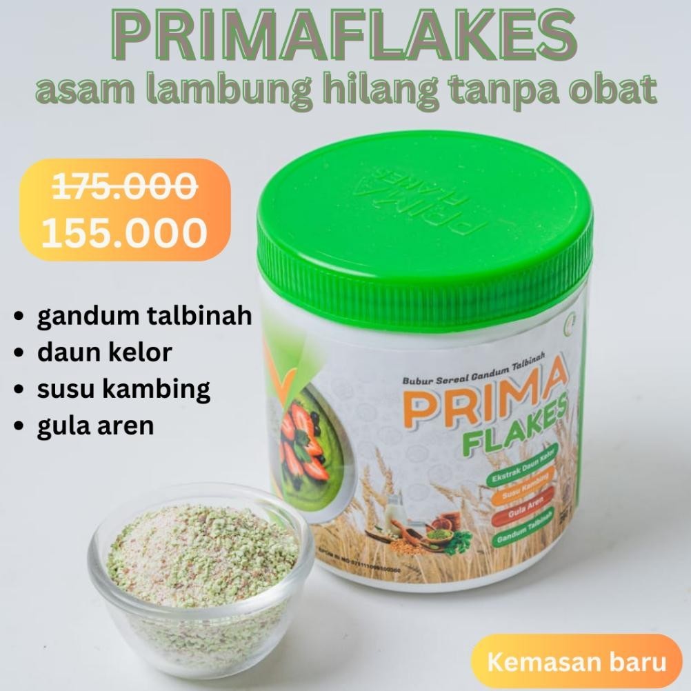 

Primaflakes bubur sereal gandum talbinah moringa dan susu etawa atasi maag asam lambung dan gerd