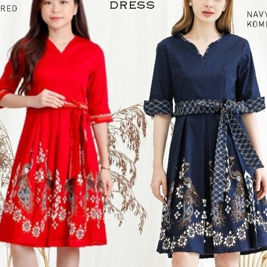 Jeny Dress Jumbo - Dress Batik Jumbo Wanita Terusan Wanita