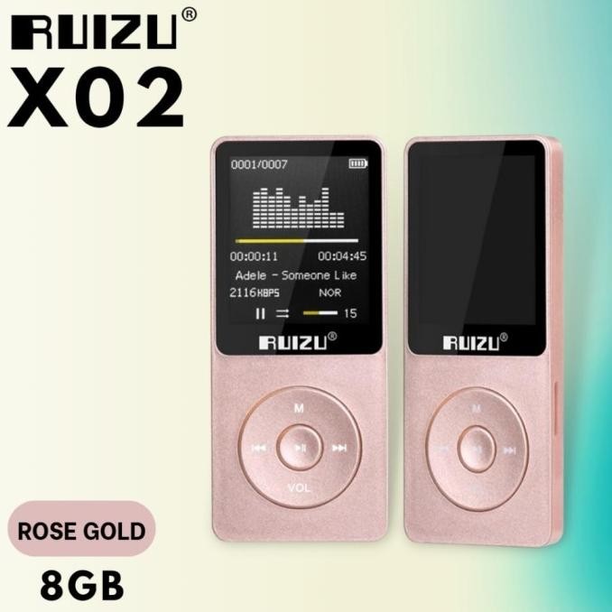 RUIZU X02 HIFI DAP MP3 DIGITAL AUDIO PLAYER RECORDER FM RADIO ORIGINAL 2807T