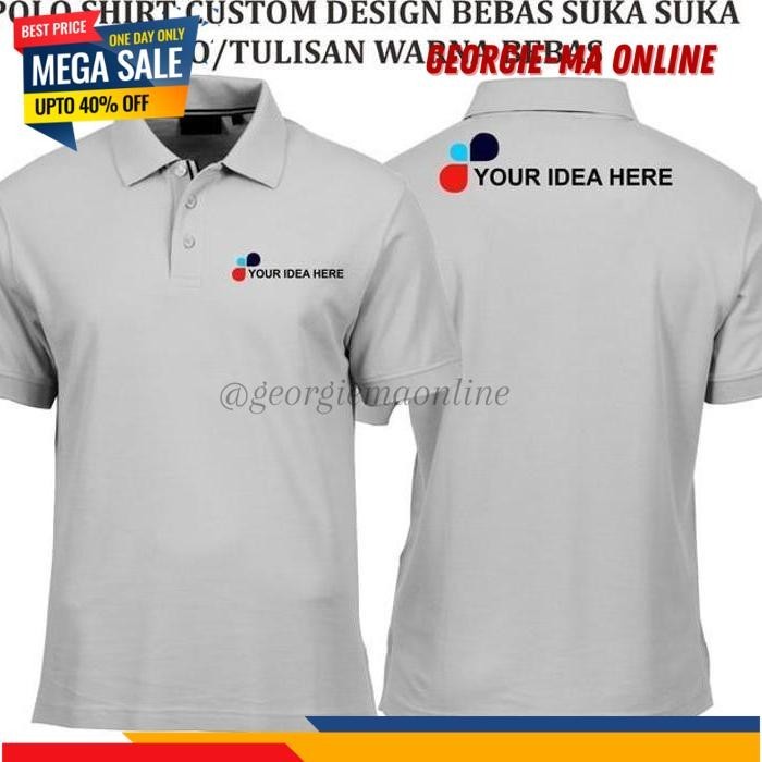 KAOS POLO SHIRT TSHIRT BAJU KERAH BORDIR LOGO SATU POLOS CUSTOM SABLON BEST PRODUCT