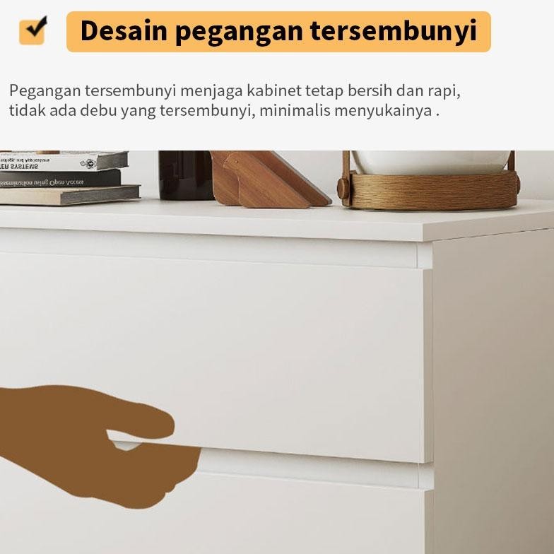HOMETIME Lemari Laci 4 Susun Lemari kecil Lemari Kayu Lemari Baju Minimalis