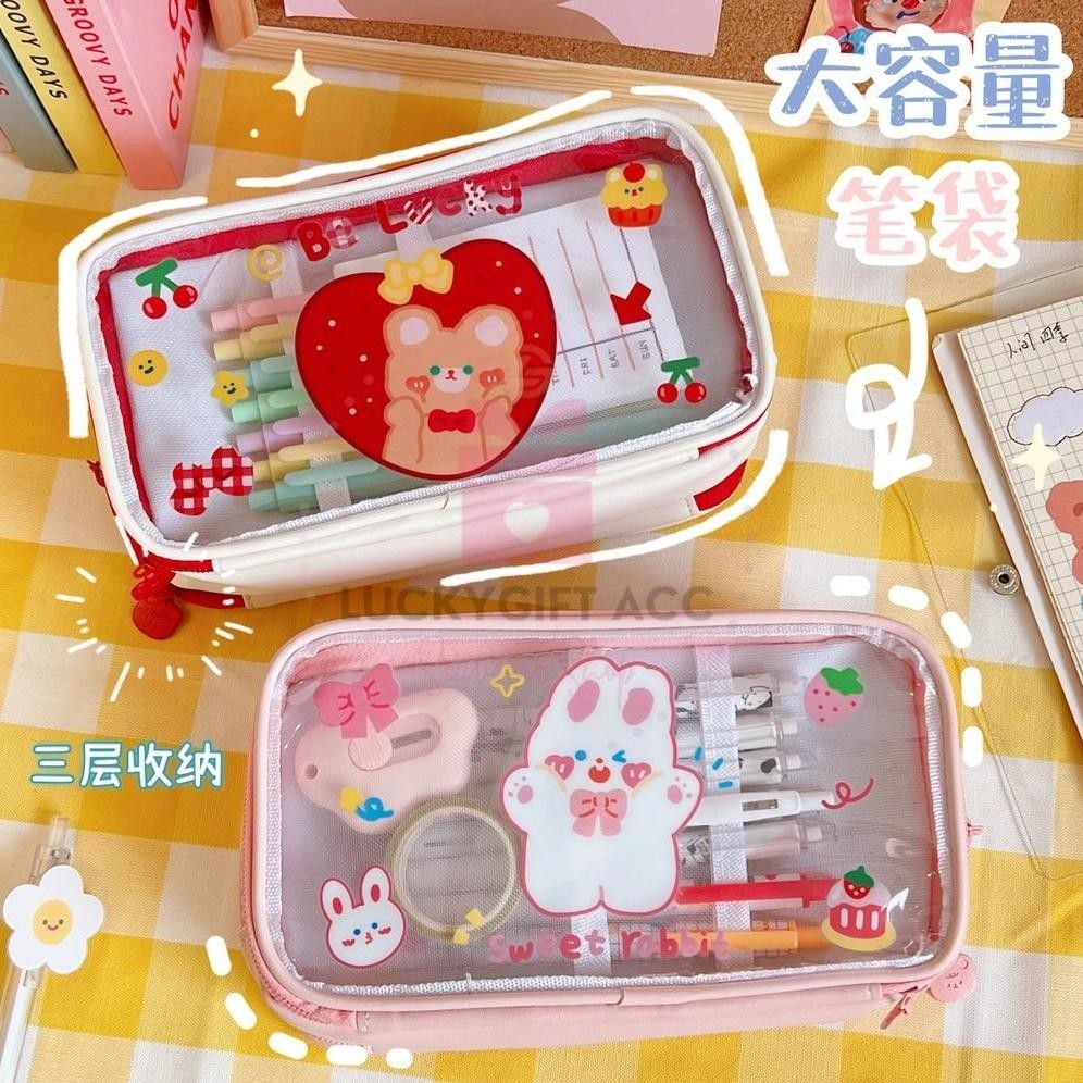 

Murah Kotak Pensil Animal / Tempat Pensil Anak Aesthetic Transparant Motif Kartun Jepang Bear Bunny Pencil Case Pjj-1621