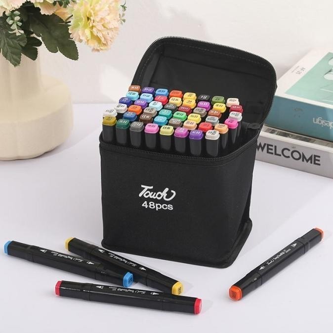 

Super Murah Set Colour Marker Pen, Touch Spidol Marker 2 Sisi, Set Spidol Berwarna Garansi