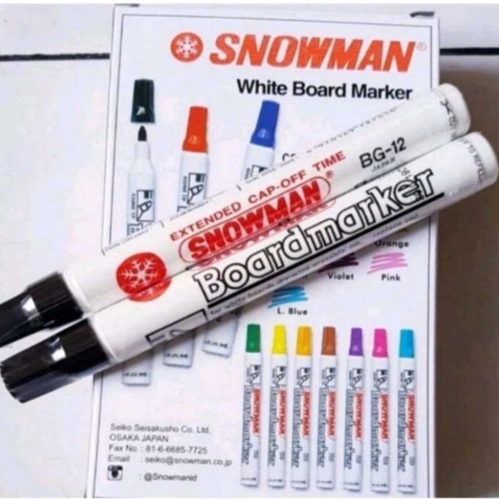 

Spesial Spidol Snowman Boardmarker/Papan Tulis Bg-12 Perbox Isi 12Pcs Hig Quality