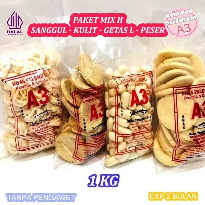 

PAKET MIX H KEMPLANG BESAR GETAS LONJONG KULIT SANGGUL MINI ASLI PALEMBANG